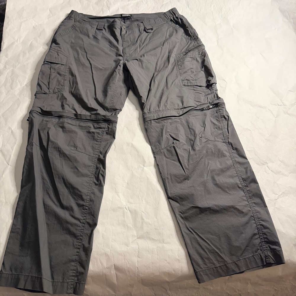 CQR Mens Convertible Cargo Pants Zip Off‎ Shorts Gray Tactical Hiking 38W 30L